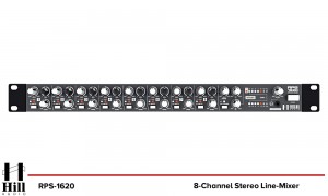 HILL ELECTRONICS RPS-1620 Mixer ligne stéréo à 8 canaux