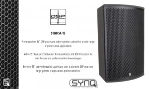SYNQ SA-15 Enceinte active 15" 2 voies 650W RMS, DSP, X-OVER & FIR-Filtre