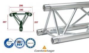 CONTESTAGE PT29-029 Structure triangulaire 29cm, finition ALU