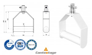 CONTESTAGE UNO-AW Etrier de suspension/downrigger blanc, pour diamètre de tube 50mm
