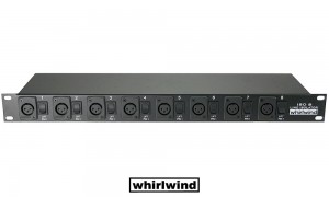 WHIRLWIND ISO-8XLR - Isolateur de niveau ligne 19/1U - 8 entrées XLR/F pour la séparation galvanique des signaux de ligne symétriques/asymétriques, Groundlift, XLR/F-XLR/M