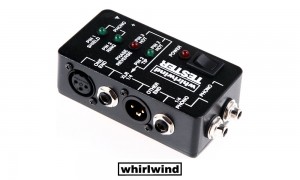 WHIRLWIND TESTER - Testeur pour contrôler les connexions de câbles, jack stéréo/mono 6,3 mm, Cinch/RCA, XLR
