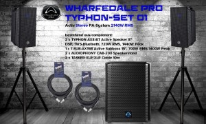 WHARFEDALE PRO TYPHON-SET 1 Systéme stéréo actif 2140W RMS, DSP, Bluetooth