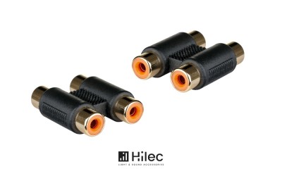 HILEC Adapter RCA/RCA Double adaptateur RCA femelle/femelle - Set à 2 pièces