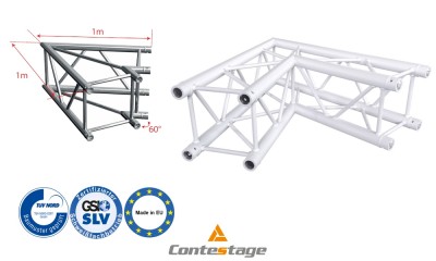 CONTESTAGE AGQUA-01W Angle 60° - 2 Directions, finition BLANC