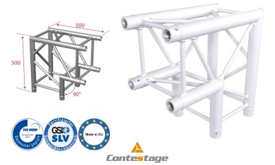CONTESTAGE AGQUA-02W Angle 90° - 2 Directions, finition BLANC