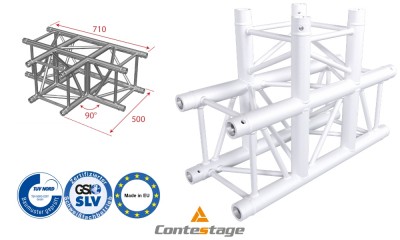 CONTESTAGE AGQUA-05W Angle 90° - 3 Directions, finition BLANC