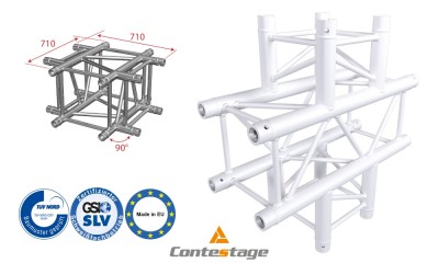 CONTESTAGE AGQUA-06W Angle 90° - 4 Directions, finition BLANC