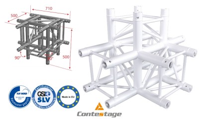 CONTESTAGE AGQUA-10W Angle 90° - 4 Directions, finition BLANC