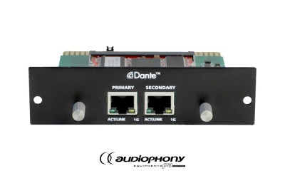 AUDIOPHONY DZ-DANTE Module enfichable DANTE™ - étend la DZ-MATRIX de 8 entrées/sorties numériques DANTE™, fonction d'urgence
