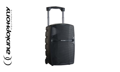 AUDIOPHONY RACER120evo Système PA portable 120W, mixeur, lecteur USB/SD, TWS, Bluetooth®, slots pour deux récepteurs UHF