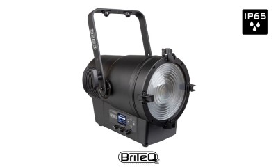 BRITEQ BTI-THEATRE 6C20 Projecteur LED couleur, IP65, 400 W RGBALC, Fresnel, filtres LEE®/ROSCO®, DMX, 14,8°-98°, zoom motorisé