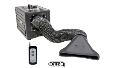 BRITEQ BT-H2FOG COMPACT2 La machine à brouillard ultrasonique au sol fonctionne uniquement avec du liquide à brouillard et de l'eau distillée ! Jusqu'à 100m², télécommande, DMX
