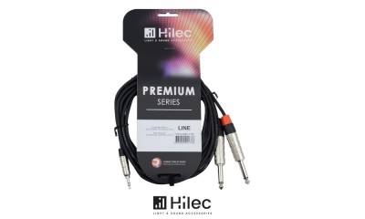 HILEC PREMIUM SERIE câble audio 1 x Jack stéréo 3.5mm - 2 x Jack mono 6.3mm HILEC PREMIUM SERIE câble audio 1 x Jack stéréo 3.5mm - 2 x Jack mono 6.3mm
