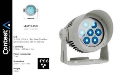 CONTEST VPAR-70RGBL Projecteur architectural PAR extérieur IP66, Color RGBL CONTEST VPAR-70RGBL Projecteur architectural PAR extérieur IP66, Color RGBL