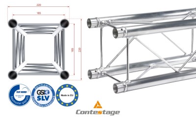 CONTESTAGE DECO22Q-PT100 Structure 100cm, finition ALU