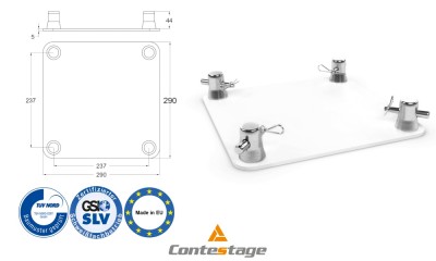 CONTESTAGE EMQUA-B1-W Embase avec Kit de jonction, finition BLANC