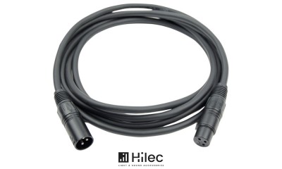 HILEC CDMX-SERIE Câble XLR audio DMX/AES, 3 pôles, noir