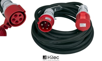 HILEC CEE-CABLE-32A-5G6-10M Câble de rallonge CEE à 5 pôles 32A, 5x6mm², longueur 10m