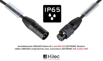 HILEC DMX-3PMF - Câble DMX/AES/EBU avec connecteurs XLR 3 pôles SEETRONIC IP65