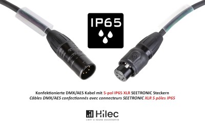 HILEC DMX-5PMF - Câble DMX/AES/EBU avec connecteurs XLR 5 pôles SEETRONIC IP65