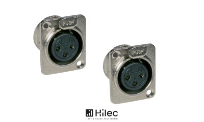 HILEC Châssis XLR 3-broches femelle D-Size (2 pièces)