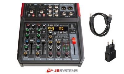 JB SYSTEMS LIVE-6 Mixeur stéréo avec 2 entrées micro/ligne, 2 entrées ligne stéréo, Bluetooth®, USB full duplex, lecteur USB, unité d'effets DSP FX JB SYSTEMS LIVE-6 Mixeur stéréo avec 2 entrées micro/ligne, 2 entrées ligne stéréo, Bluetooth®, USB full duplex, lecteur USB, unité d'effets DSP FX