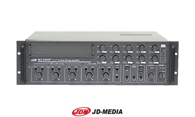 JD-MEDIA MZ-6000P Centrale 10 zones 600W, 100V/4Ω, 3 entrées micro et 2 entrées ligne, 19"/3U JD-MEDIA MZ-6000P Centrale 10 zones 600W, 100V/4Ω, 3 entrées micro et 2 entrées ligne, 19"/3U