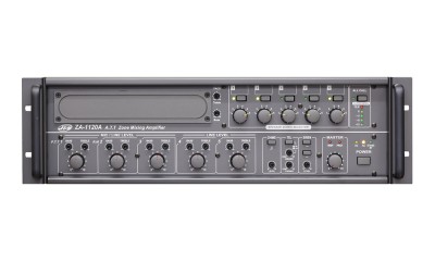 JD-MEDIA ZA-1120A Centrale Public Address 5-zones 120W 100V/4 Ohms