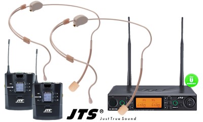 JTS RU8012-HSO SET UHF-Système avec 2 micros serre-tête (Omni), 2-canaux 