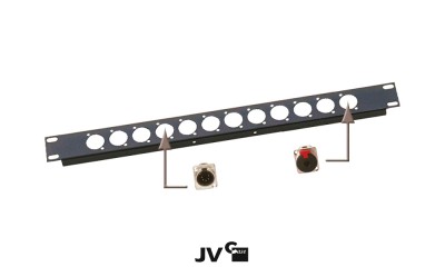 JV CASE RP 1U/XLR Rackpanel 19"/1U pour 12 x prises XLR/D-Size