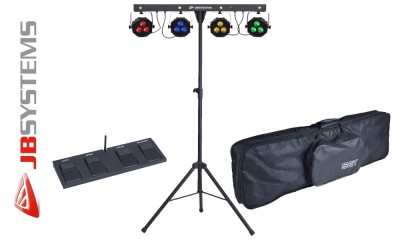 JB SYSTEMS LIVESET 2 Barre de spectacle LED 4x27W RGB, Trépied, WiFi-Footboard, Housse de transport, DMX