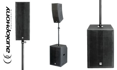 AUDIOPHONY MOJOCurveXL Système PA-Array actif avec Mixeur, DSP, Bluetooth®, TWS, 1100W RMS