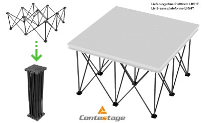 CONTESTAGE LIGHT PLTL-F20 Pieds pliants 20cm pour LIGHT-Série