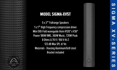 WHARFEDALE PRO SIGMA-XV5T-B Enceinte passive noire, 180W RMS/8Ω/100V