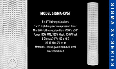 WHARFEDALE PRO SIGMA-XV5T-W Enceinte passive blanc, 180W RMS/8Ω/100V