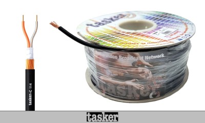 TASKER C114 Câble micro/audio symétrique (2x0,25mm²) avec blindage spiral 100m