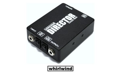 WHIRLWIND DIRECTOR Boîtier de direct passif pour signal de ligne, d'instrument ou de haut-parleur, Highcut, Groundlift, Jack 6.3mm-XLR/M