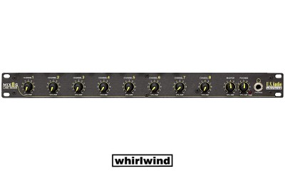 WHIRLWIND MIX-8S Mixeur ligne professionnel avec 8 entrées symétriques stéréo/mono et deux sorties symétriques master, jack stéréo/mono 6,3 mm